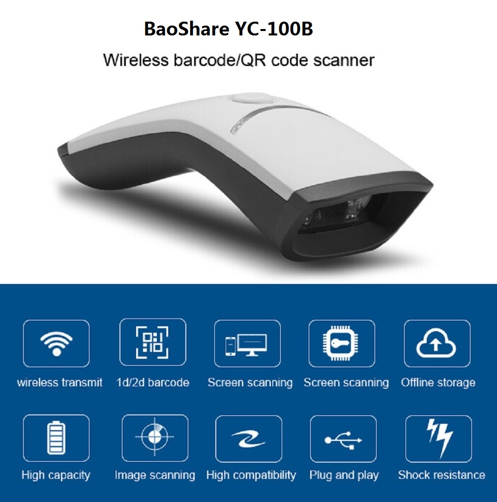 China factory BaoShare barcode scanner cheap RF433hz wireless 1d and 2d barcode scanner qr reader