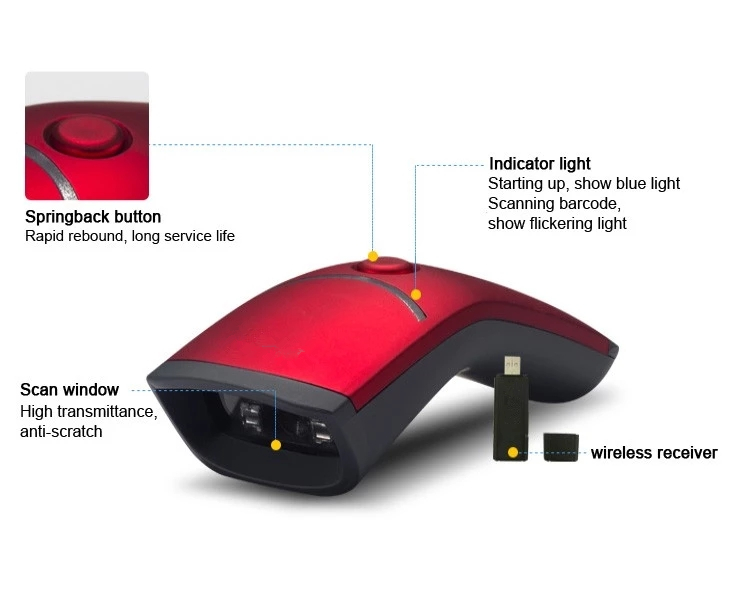 BaoShare YC-100C Guangzhou Manufacture Handheld Portable RF433 Wireless QR Code Scanner1D