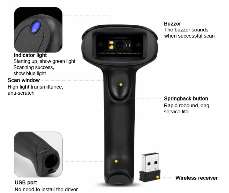 Comet EW-5800 Portable wireless 2d scanner handheld scanner device also bar code reader handheld qr code scanner wireless