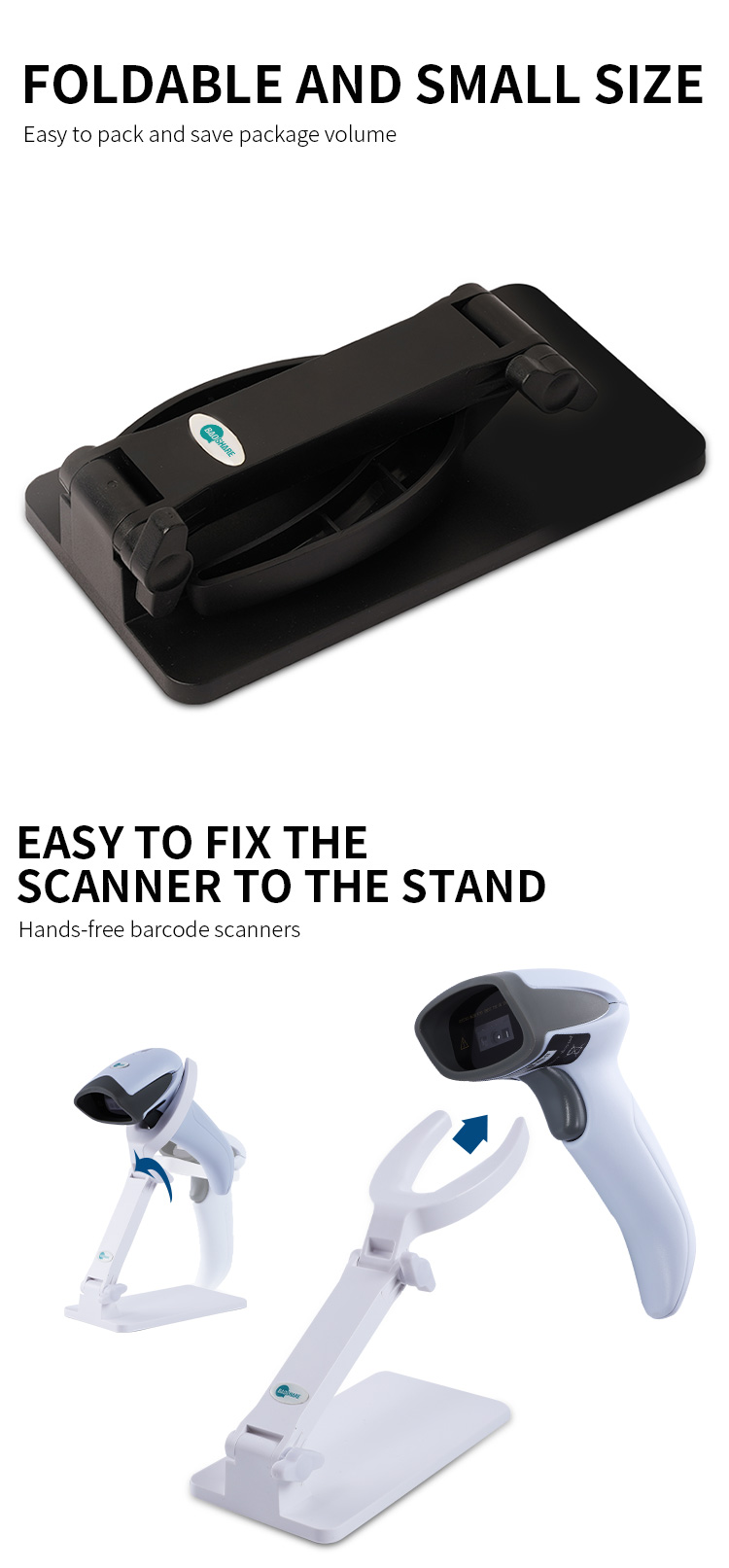 Barcode reader stand holder cradle for barcode scanner