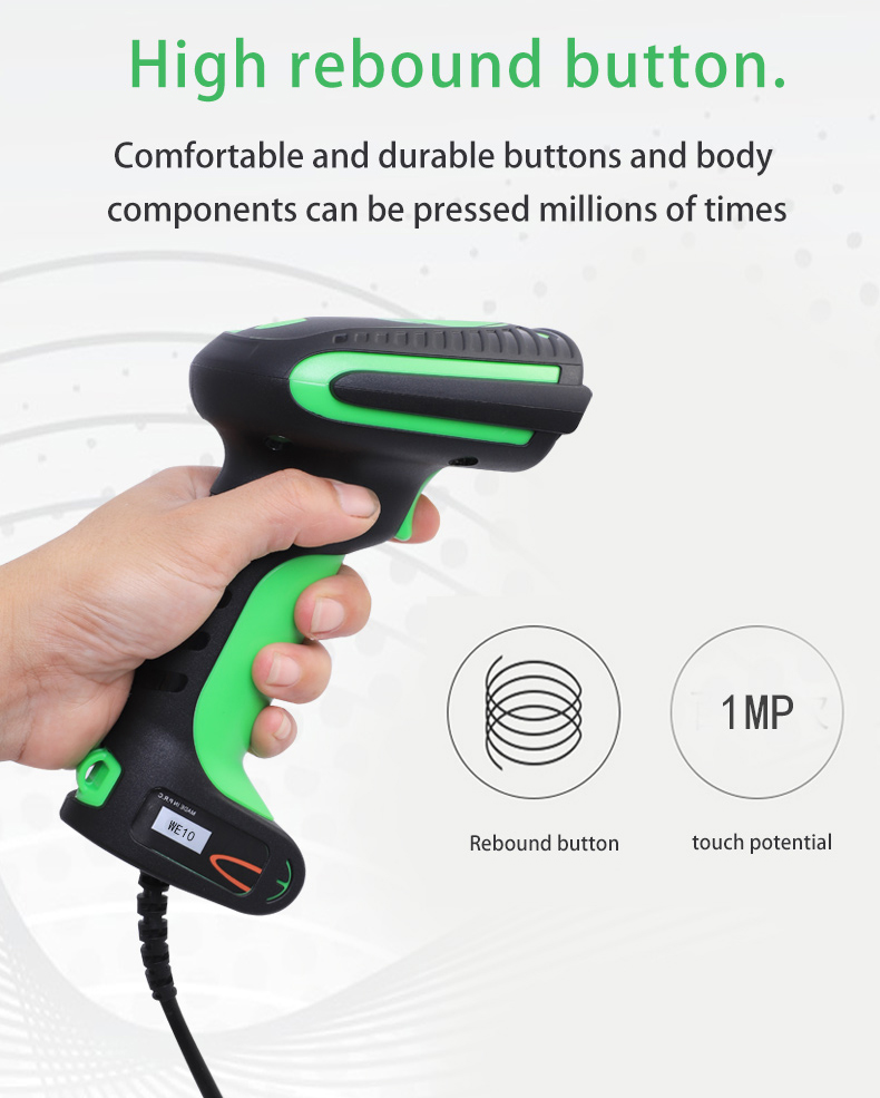 BaoShare WE10 IP65 Waterproof Handheld Wired QR Code Scanner USB 2D Barcode Scanner For Warehouse Inventory