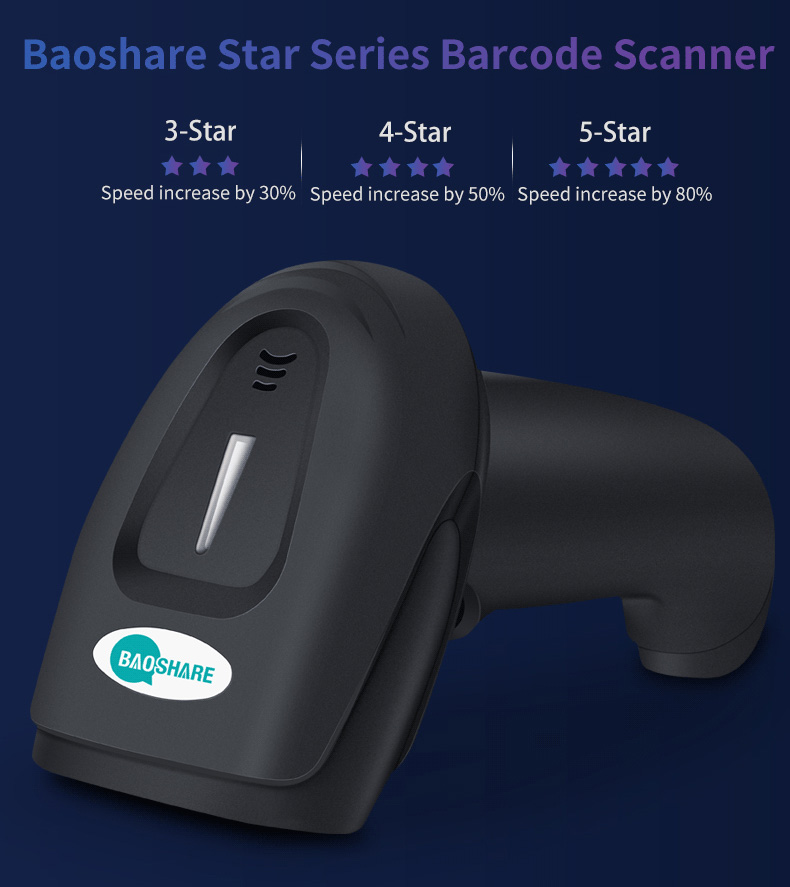 BaoShare YC600 Handheld Wireless 2D USB Barcode Scanner Cordless QR Code Scanner For Supermarket Inventory