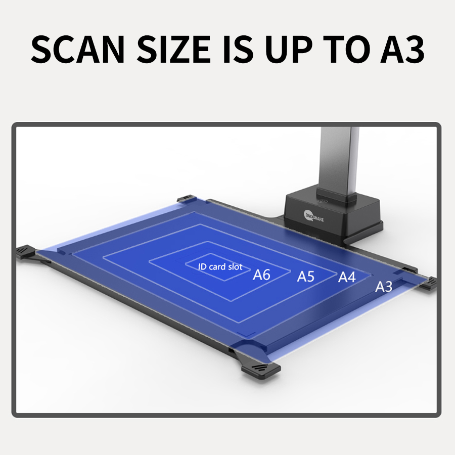 High quality A3 automatic scanner book 13MP portable standing usb ocr document camera scanner with hard base