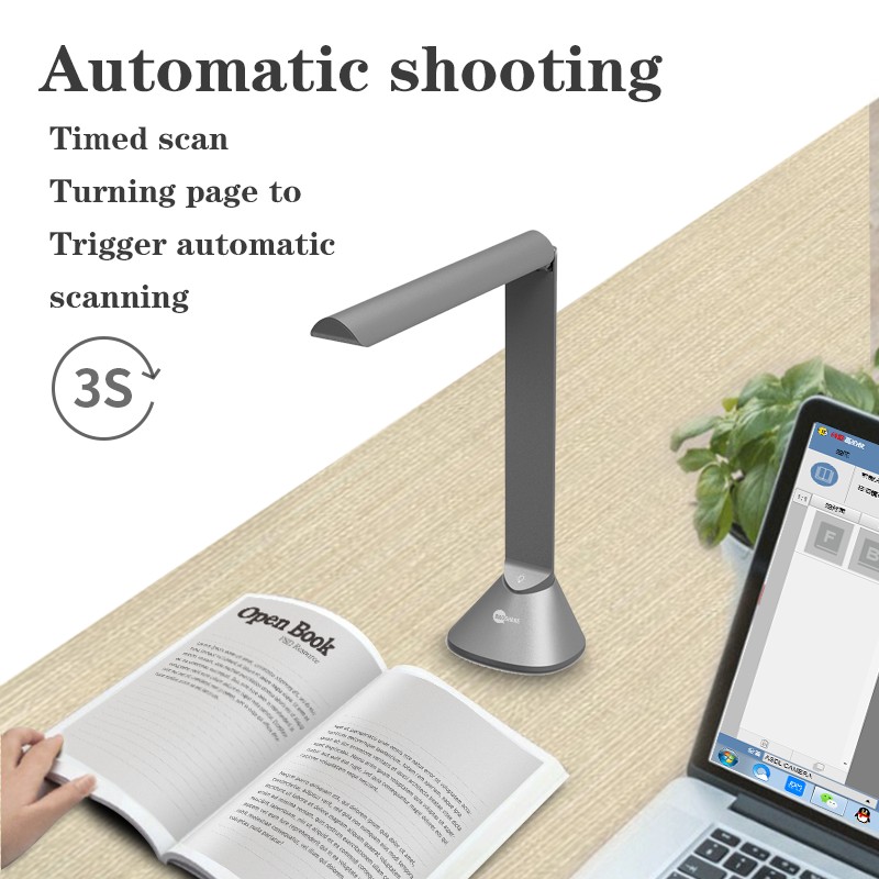 A3 20MP Curved Flattening A3 portable book photo bulk files scanning 20MP automatic OCR usb document camera visualizer scanner