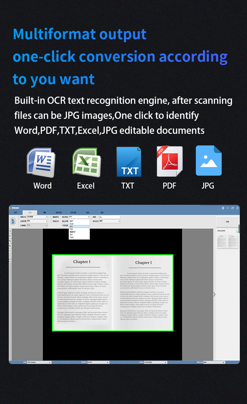 BaoShare GP1800AF 18MP A3 Portable OCR Document Scanner Automatic Flatten Book Scanner