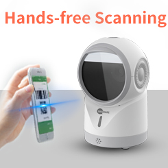 White High Quality 1D 2D Platform POS Omnidirectional Desktop Barcode Scanner Barcode And Qr Code Scanner For Supermarket