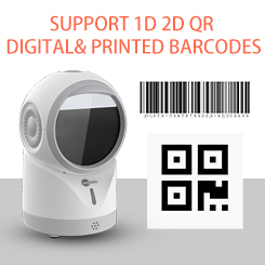 White High Quality 1D 2D Platform POS Omnidirectional Desktop Barcode Scanner Barcode And Qr Code Scanner For Supermarket