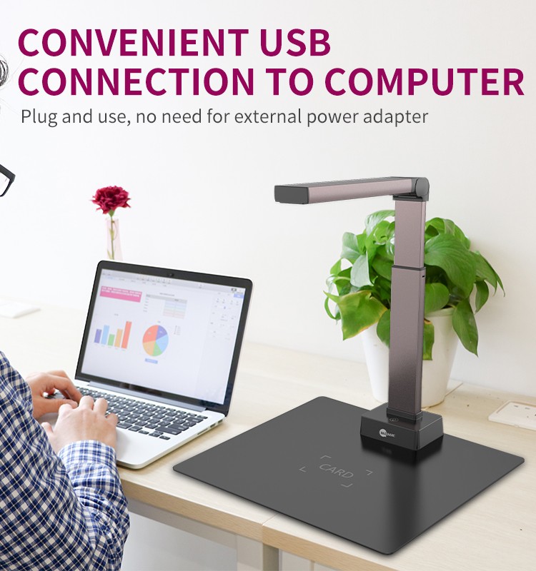 New A3 Portable Document Camera 18MP OCR Book Scanner USB Document Scanner For Library Office School Government