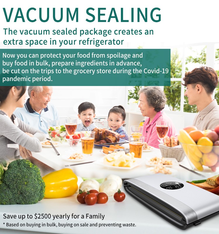 Handheld Food Vacuum Sealer Automatic Food Sealer, 75Kpa Powerful Air Sealing System with Dry