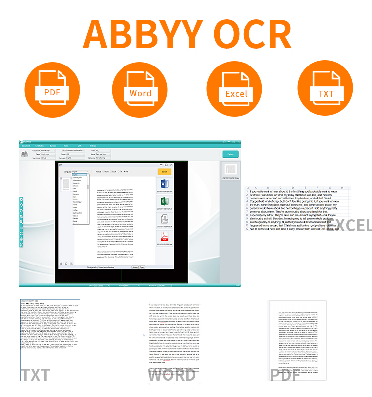 A2 A3 A4 Portable Document Camera Scanner OCR Automatic Book Scanner