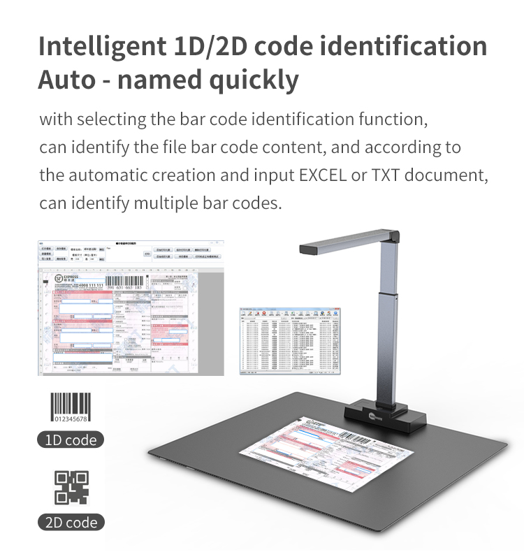 A2 18MP Portable Document Camera Scanner OCR Automatic Book Scanner for Architectural and Engineering Drawings