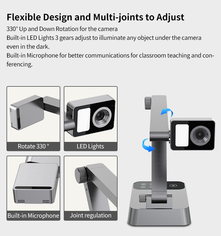 Desktop Visualizer A3 HDMI Document Camera Educational Equipment For Presentation