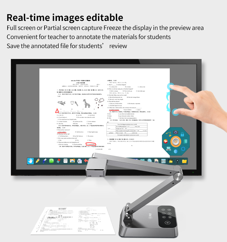 Desktop Visualizer A3 HDMI Document Camera Educational Equipment For Presentation