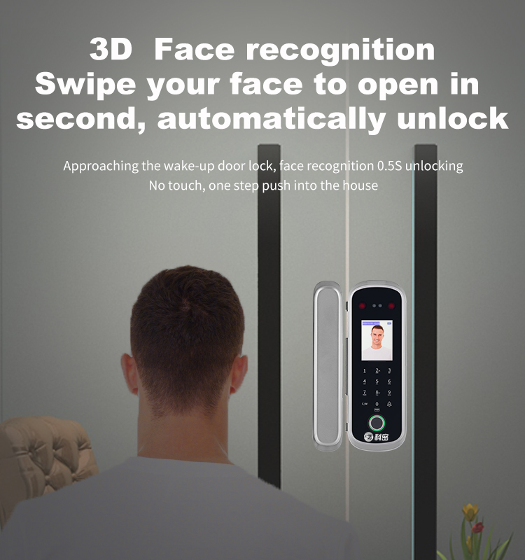 Office Access Control and Attendance Fingerprint Palmprint Face Recognition Smart Card Glass Door Lock