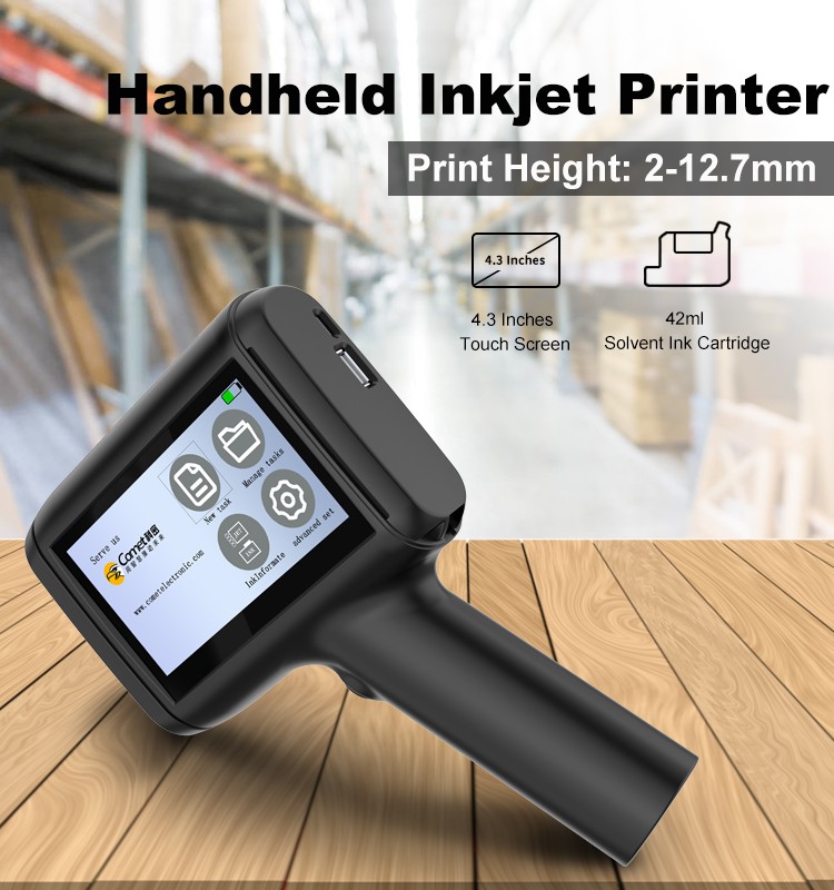 12.7MM Handheld Inkjet Printer Carton Printer Solvent Ink Printer