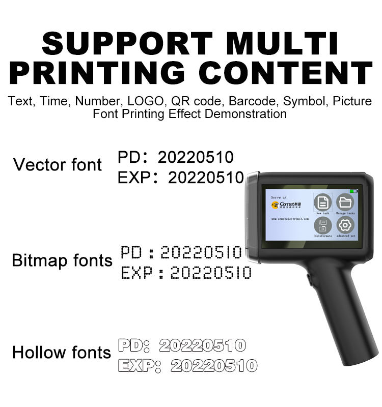 12.7MM Handheld Inkjet Printer Carton Printer Solvent Ink Printer