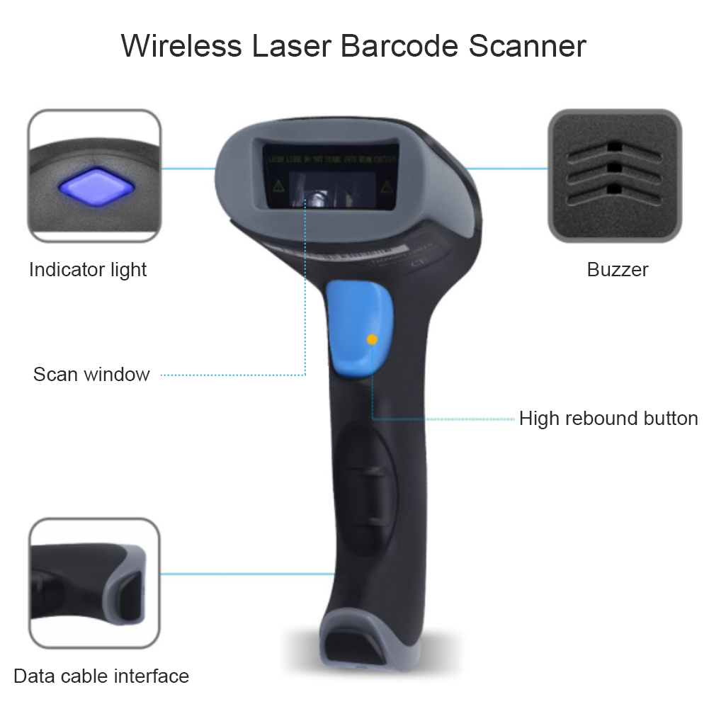 China Manufacturer OEM 1D Laser Reader Barcode Wireless Automatic Sensing Scanning Barcode Scanner For Supermarket