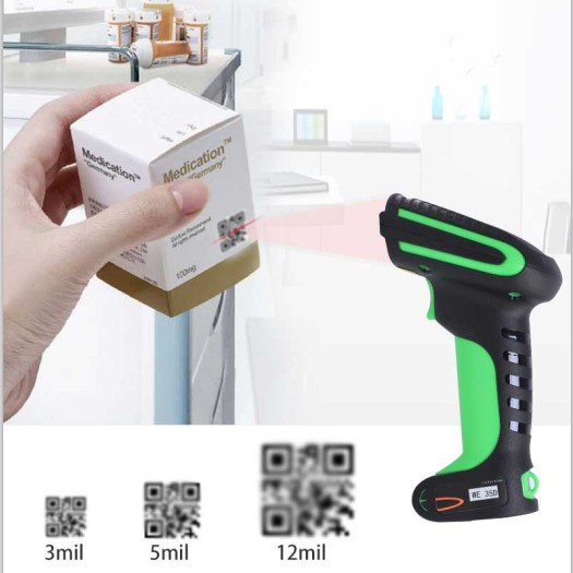 IP65 Waterproof Bluetooth and 2.4G Handheld QR Code Scanner Wireless 2D Barcode Scanner With Charging Base