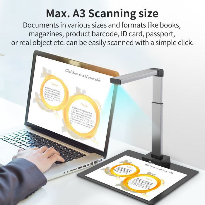 BK52 Portable Book & Document Camera Scanner Capture Size A3 10