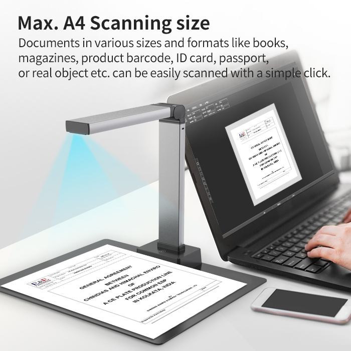 High Speed 13 Megapixel Book Scanner Automatic A4 Document Camera Desktop OCR Document Scanner