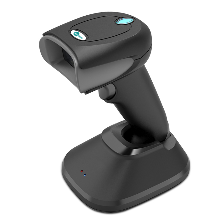 1D 2D Wireless Long Distance Handfree Portable Cordless Image Barcode Scanner Reader With Charging Base