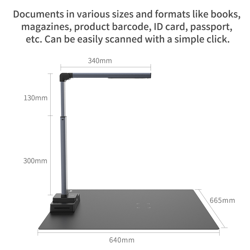 A2 18MP Portable Document Camera Scanner OCR Automatic Book Scanner for Architectural and Engineering Drawings